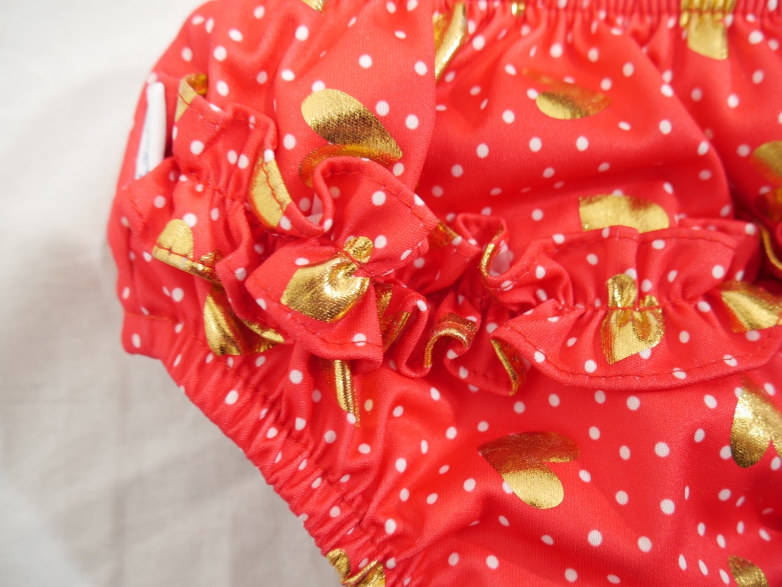 Swim Diaper i Play Red Gold Heart 18 Months Ruffle Reusable UPF 50+ iPlay