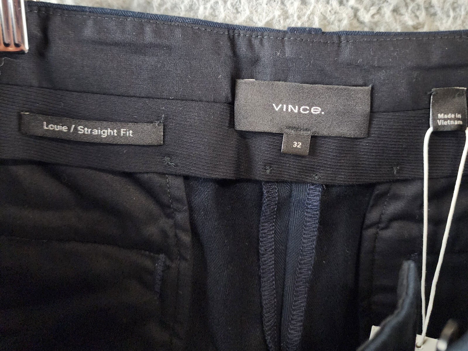 Vince Herringbone Cargo Pants Men's 32 Coastal Blue Straight Leg Mid Rise - Picture 9 of 18