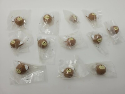 12 pcs Vintage Painted Wood Teddy Bear Doll Animal Head Craft Beads 25mm Medium