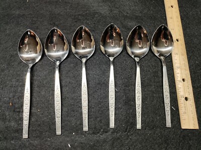 SET 6 PCS 6 7/8 SOUP SPOONS WM ROGERS ONEIDA SPANADA FLATWARE STAINLESS