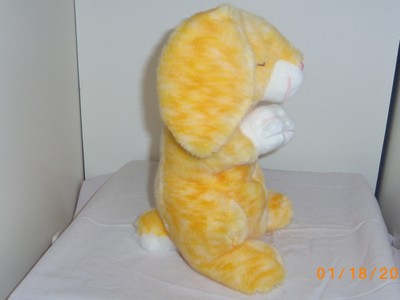 Grace 2001 TY Beanie Buddy 10in yellow plush praying bunny rabbit 3up 9389