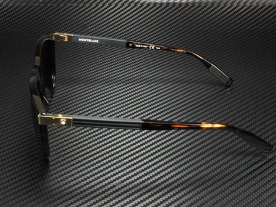 Pre-owned Montblanc Mb0031s 008 Rectangular Square Havana Brown 57 Mm Men's Sunglasses