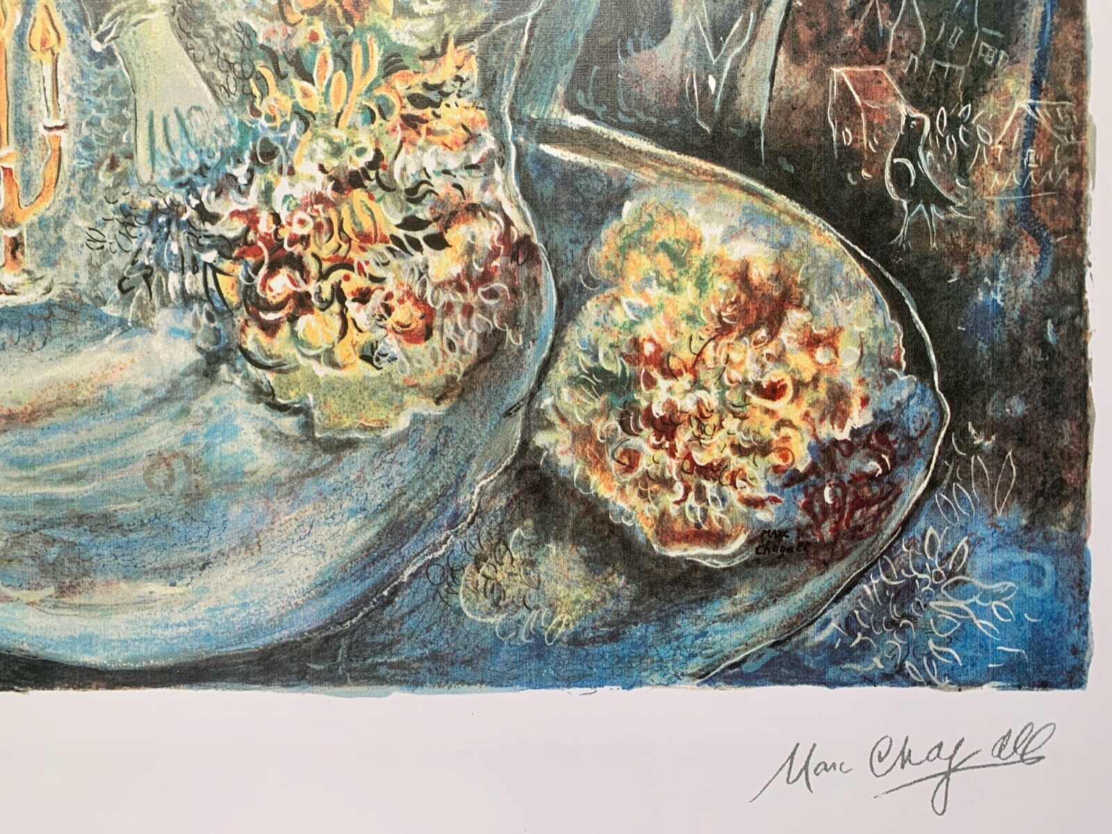 Marc Chagall BELLA Limited Edition Facsimile Signed Lithograph Art 34" x 23"