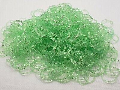 Green Glitter  Loom Bands 600 Pcs- 24 ''S'' clips Bracelet Loom