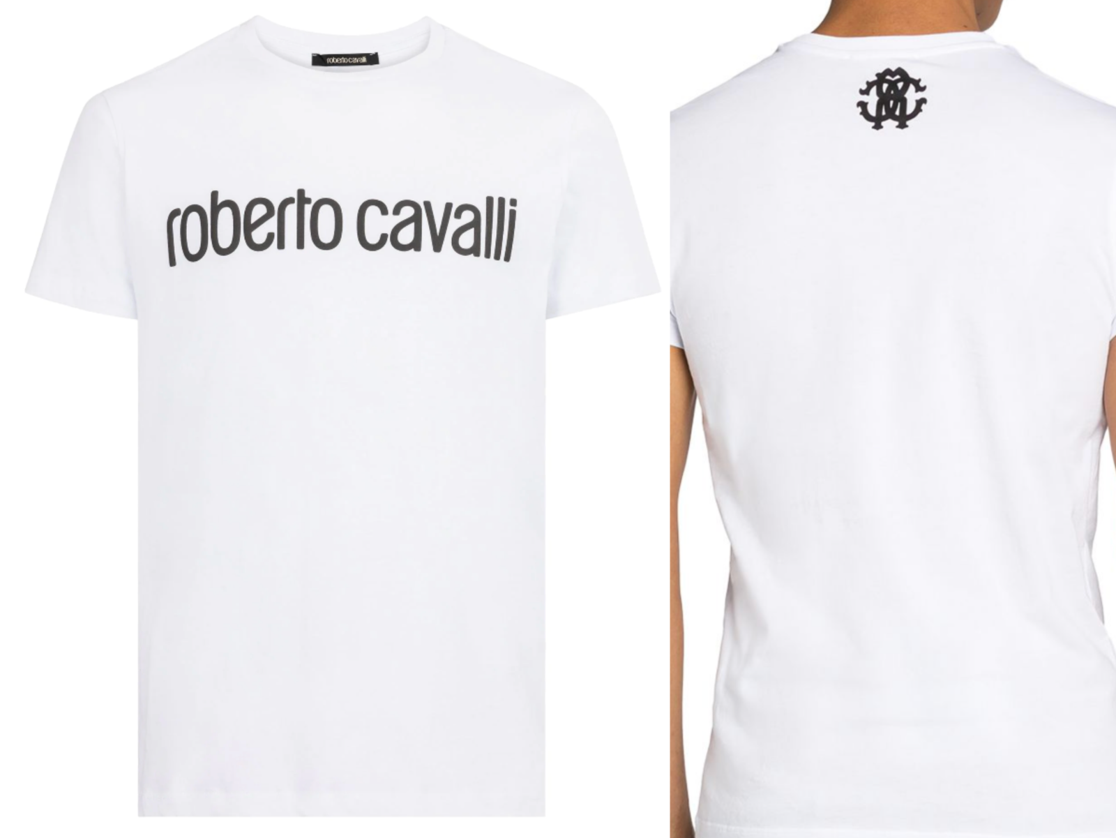ROBERTO CAVALLI ROBERTO CAVALLI FIRENZE LOGO PRINT LUXURY CREW NECK T-SHIRT RETRO SHIRT TOP L