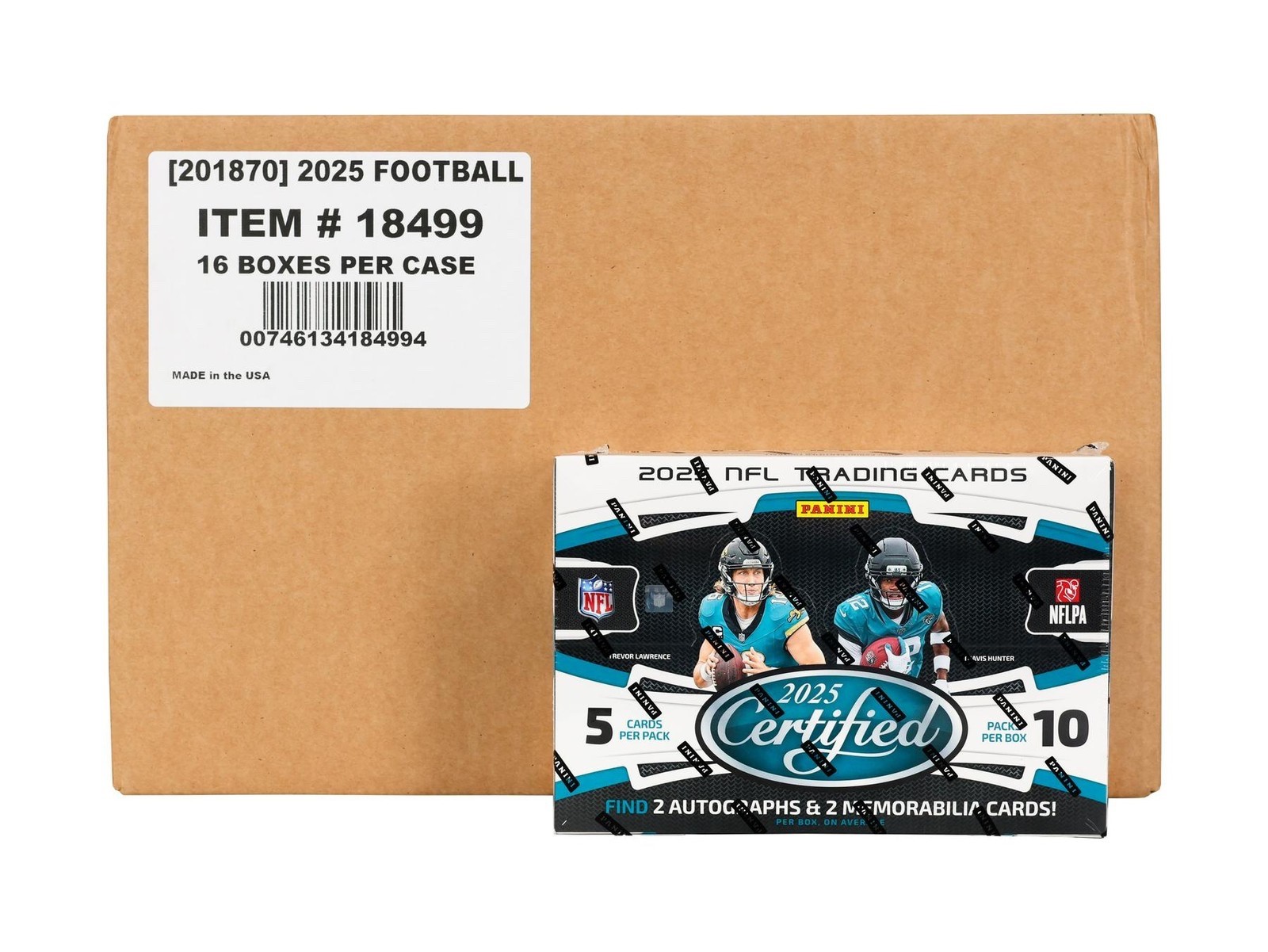 2025 Panini Certified NFL Football Factory Sealed 16 Box Hobby Case