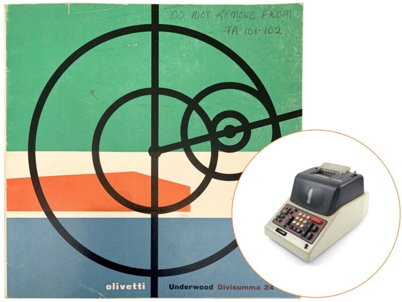 Olivetti Divisumma 24 Calculator Instruction Manual Vtg Underwood Adding Machine