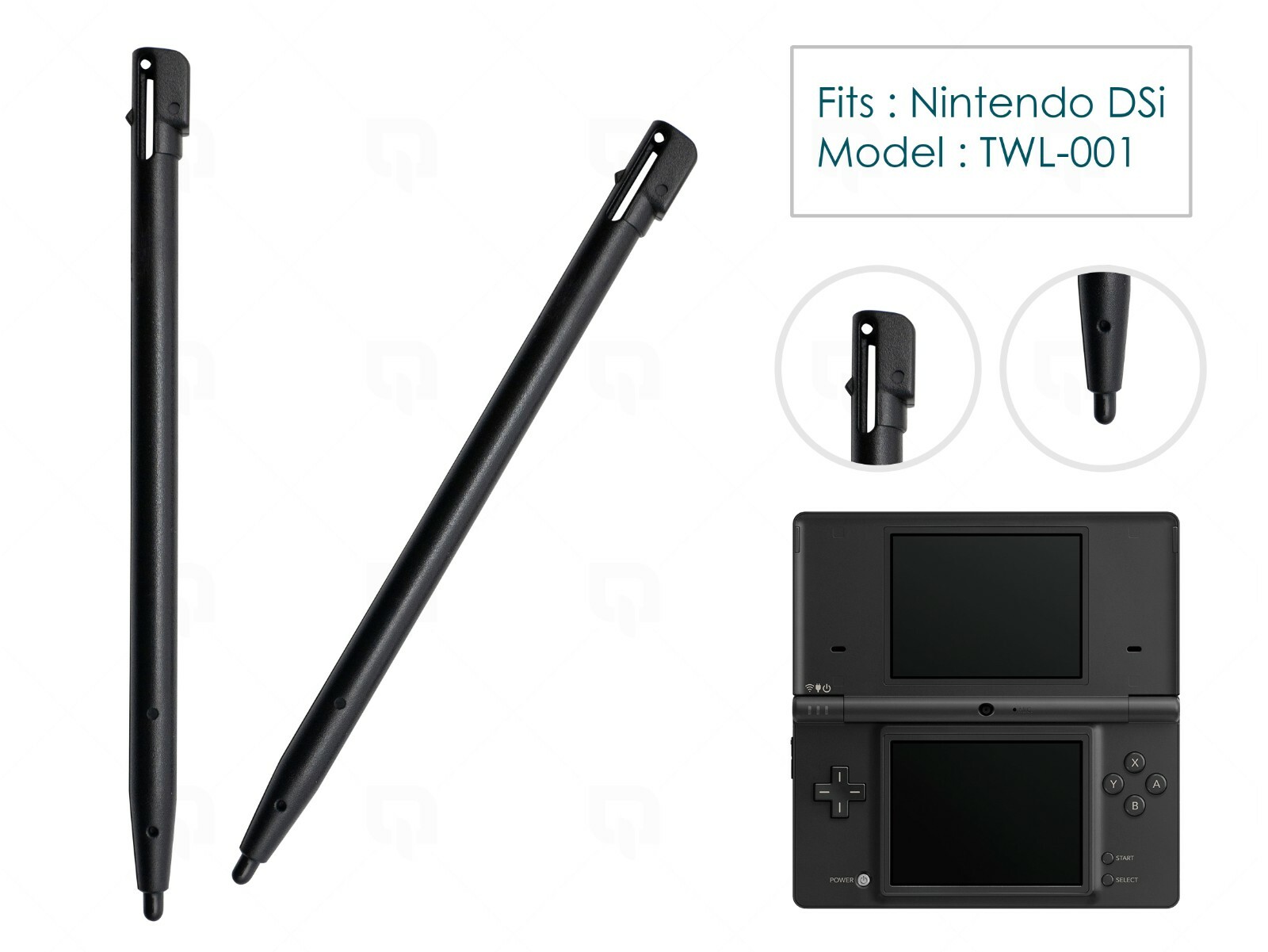 2 x Black Stylus for DSi Nintendo Plastic Stylus Replacement Parts Pen touch eBay