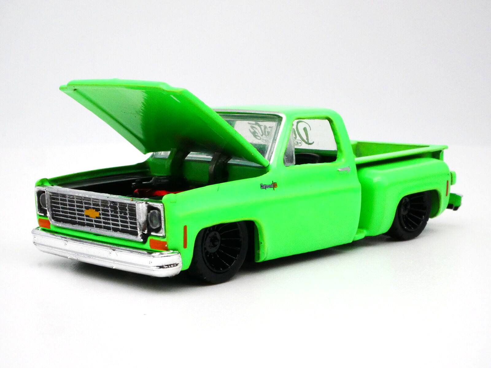 1973 CHEVROLET CHEYENNE 10 NEON GREEN 1:64 SCALE DIECAST COLLECTOR MODEL  CAR
