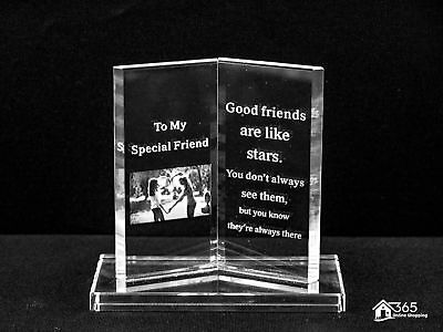 'Special Friend' Glass Plaque With Gift Box Engraved Quote Best Friends Gift