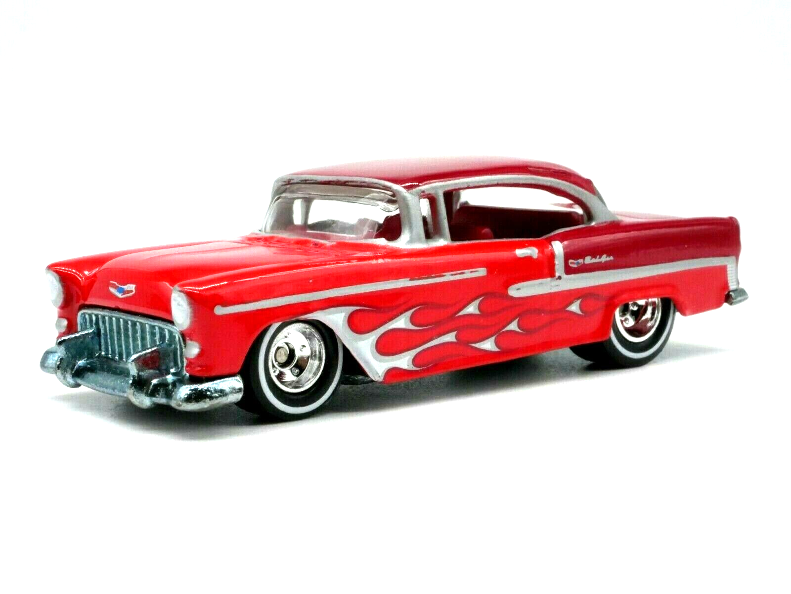 1955 Chevy Bel Air 1/64 Scale DIECAST COLLECTOR    Car Real Riders Two Tones Red
