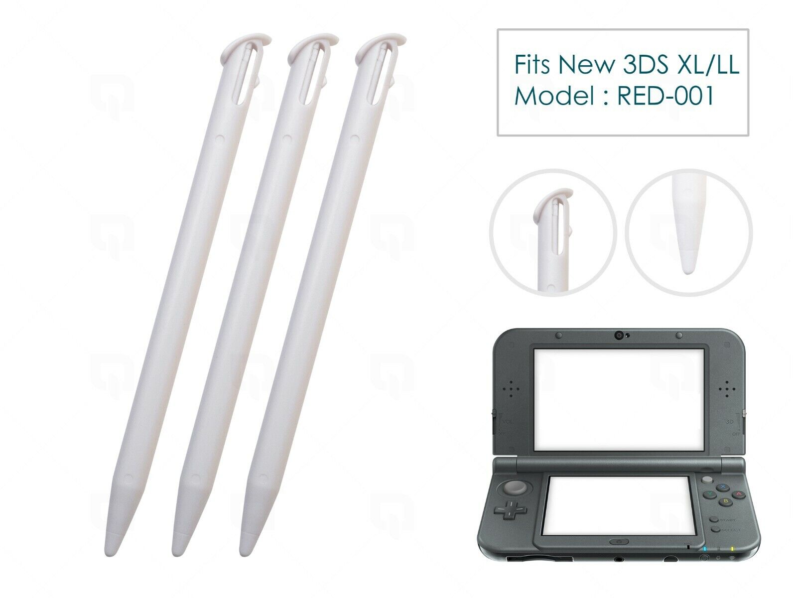 3 X White Plastic Pens Pen Stylus Touch For Nintendo New 3ds Xl Ll 15 Ebay