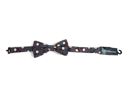 Croft & Barrow Christmas Holiday Bow Ties NEW Gray Santas
