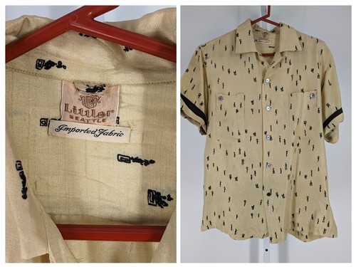 Vintage 40s 50s Loopneck Silk Rockabilly Atomic Print Shirt Littler Seattle USA | eBay Vintage 40s 50s Loopneck Silk Rockabilly Atomic Print Shirt Littler Seattle USA | eBay