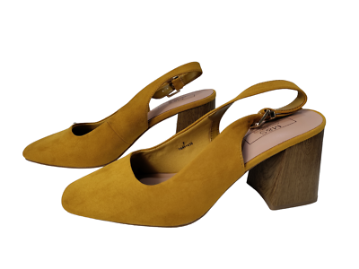 Yellow suede slingbacks sale