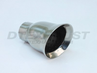 DT-24175 RESONATED ANGLE CUT BELL TIP EXHAUST TIP 2.25'' INLET 4'' OUTLET 6'' LONG