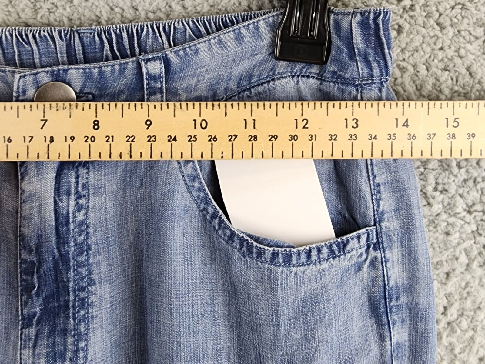 Splendid Aven Chambray Cargo Pants Women's XS Indigo Pockets Button Zip Closure - Picture 7 of 13
