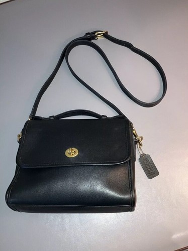 Coach Vintage Court 9870 Crossbody Bag Navy Blue | eBay