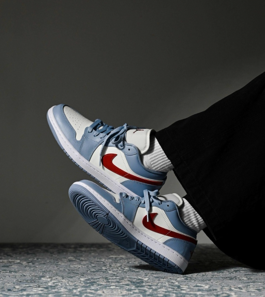 Nike Air Jordan 1 Low Blue Whisper DC0774-164 Womens Shoes