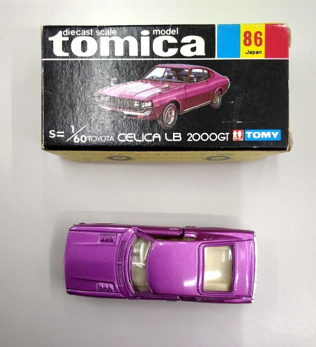 Tomica Toyota Celica LB 2000GT Purple 1/60 Scale No.86 Made