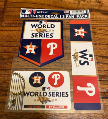2022 World Series Multi-Use Die Cut Decal 3 Pack NEW Wincraft Astros vs Phillies
