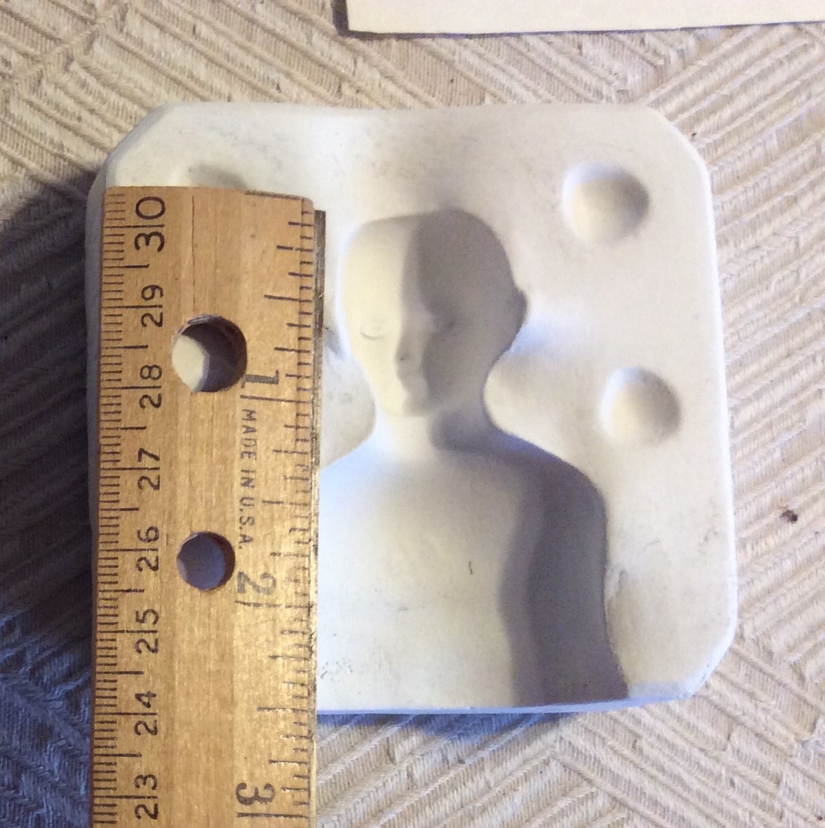“Jo” Porcelain Doll Mold Seeley #S550 Doll Head &Shoulder Plate 2” Unfired
