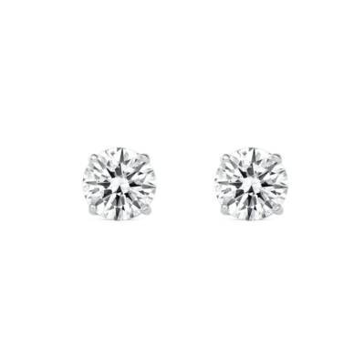 Pre-owned Shine Brite With A Diamond 4 Ct Round Real 14k White Gold Simulated Diamond Earrings Studs Basket Screwback In White/colorless