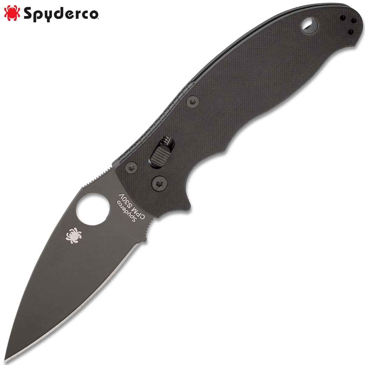 2WAY SPIKY Re:BORN 135g、165g SPY-V 180g Spyderco Manix 2 S30V DLC Plain Blade Black G10 C101GPBBK2