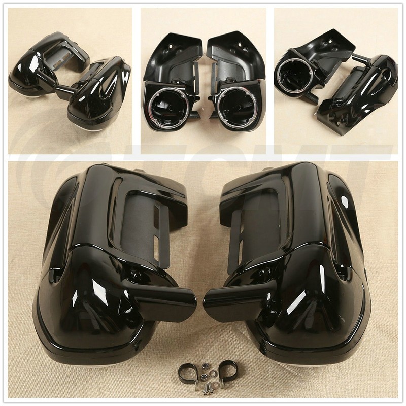 Lower Vented Leg Fairings W/ speaker boxes pods For Harley Road King