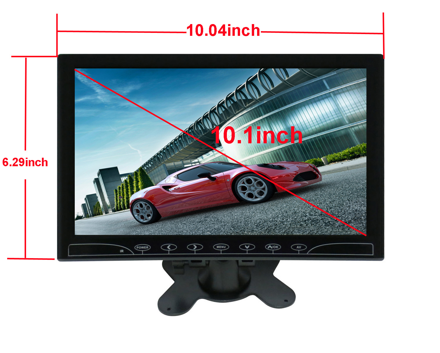 Ultra Thin 10.1/'/' HD 1024*600 TFT LCD Color MP5 USB SD FM Car Rear View Monitor