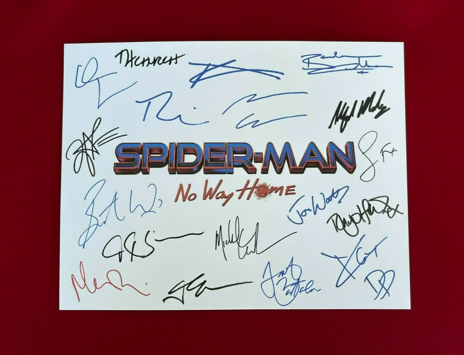 Spider-Man: No Way Home Title Card Cast-Signed- 8.5 x 11