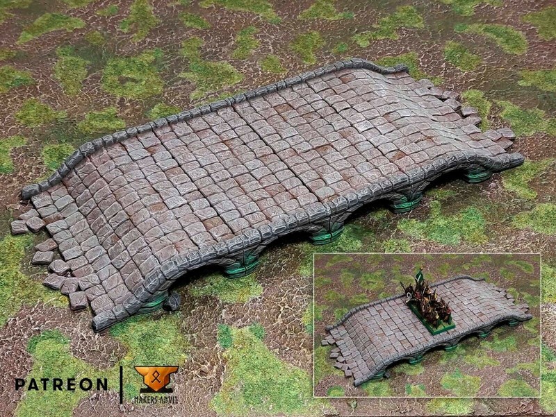 Stone Bridge (Wide) by Makers Anvil, 3D Printed Tabletop RPG