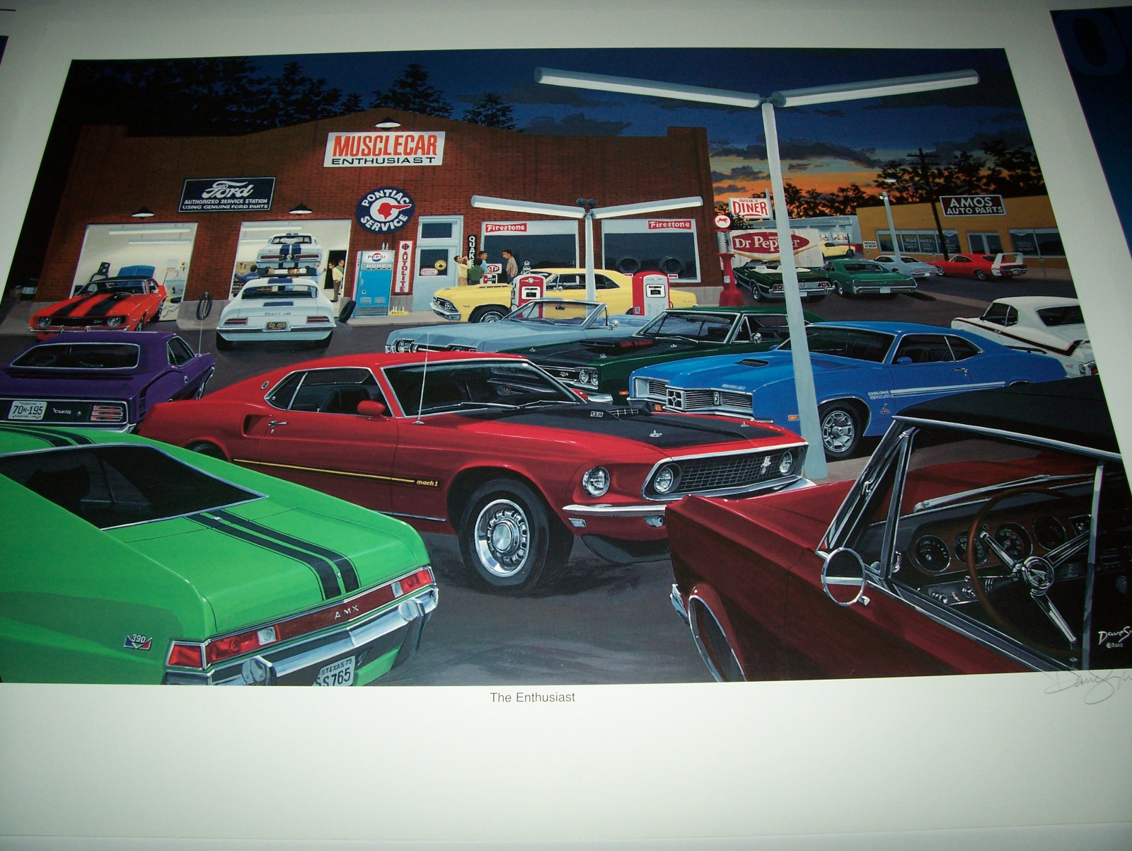 オリジナルアートコレクション#60 The Enthusiast Dave Snyder Car Art AMX Cyclone Daytona Trans
