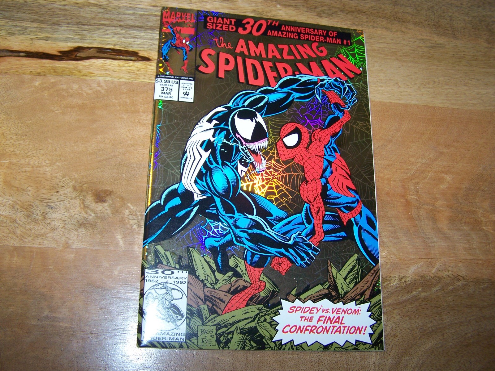 AMAZING SPIDER-MAN #375 Venom cover NEWSSTAND 1993-MARVEL