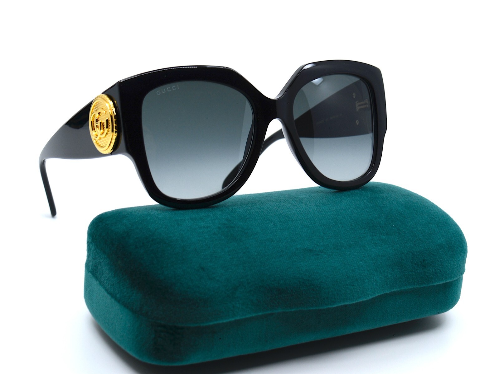 Pre-owned Gucci Gg1407s 001 Black Grey Authentic Sunglasses 54-19 In Gray