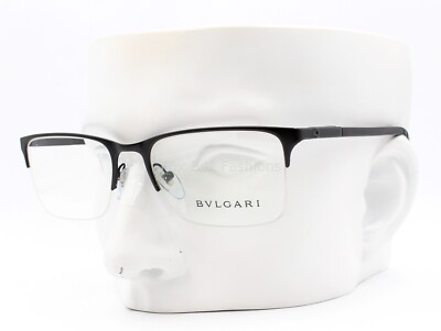 Bvlgari 1066 128 Semi Rimless Eyeglasses Frames Glasses Matte Black 54-18-140