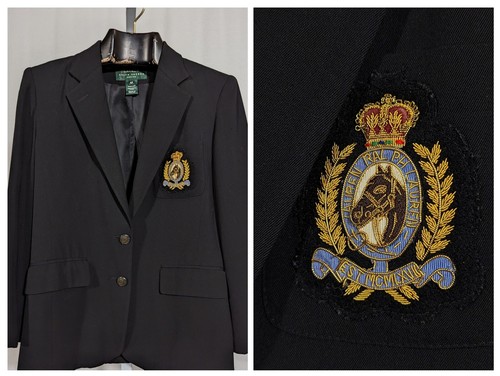 ジャケット LAUREN RALPH LAUREN RYEN BLAZER (51524) LAUREN Ralph Lauren Equestrian Horse Buttons Tan Tweed Wool