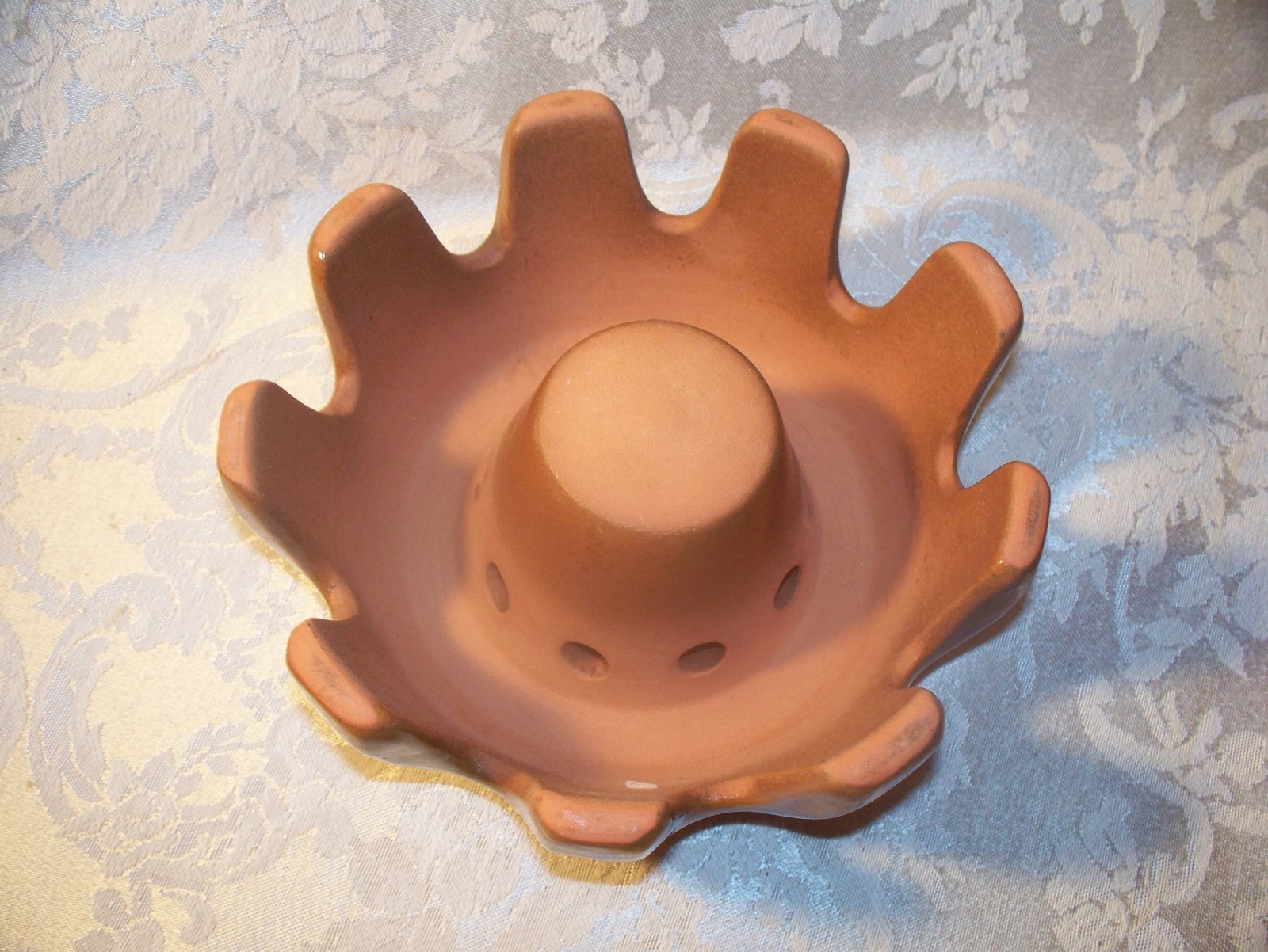 Vintage Frankoma Plainsman Brown Ceramic Warmer Stand for Ball Jug