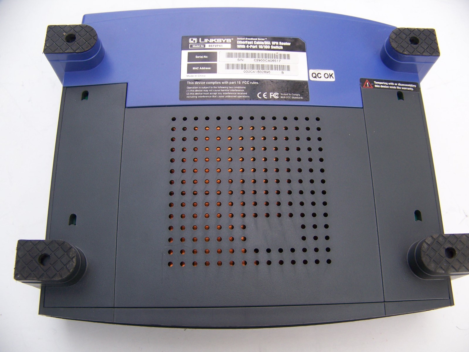 Linksys BEFVP41 EtherFast Cable/DSL VPN Router w/ 4 Port 10/100 Switch