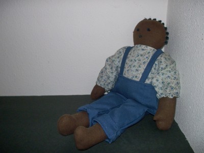 Vintage Handmade African Cloth Man Doll