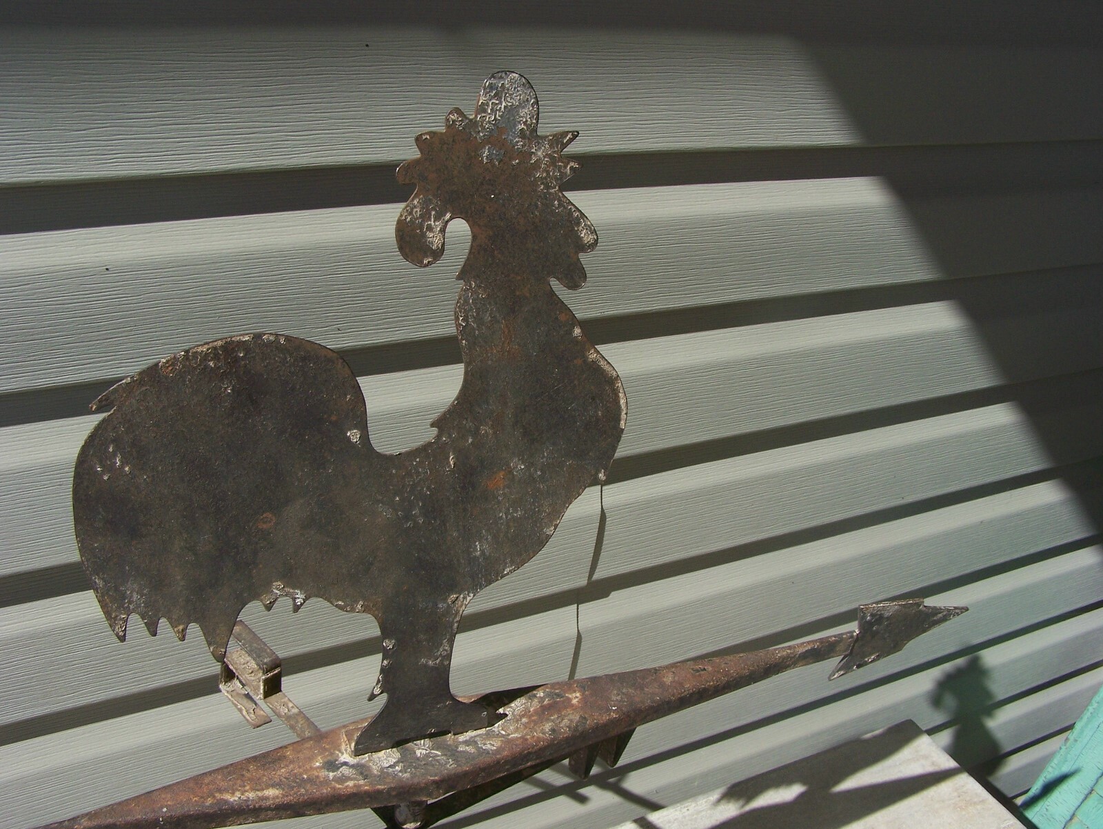 Vintage antique weatervane rooster hand cut, hand forged