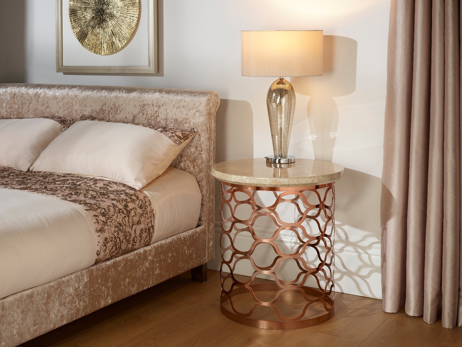 Lucille Lamp Table Laser Cut With Rose Gold Metal Base 38 Replica