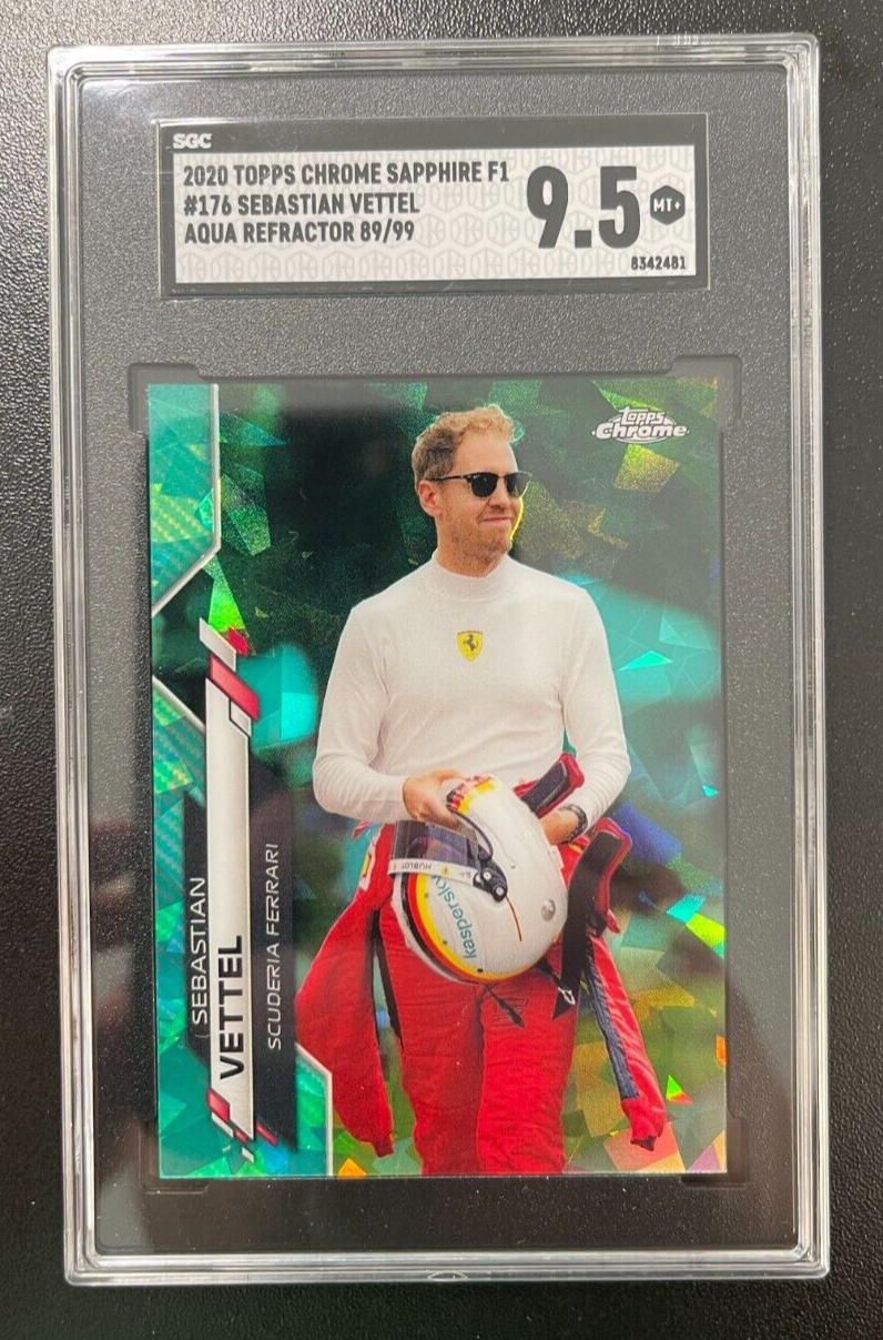 Sebastian Vettel 2020 Topps Chrome F1 Sapphire Edition Aqua /99