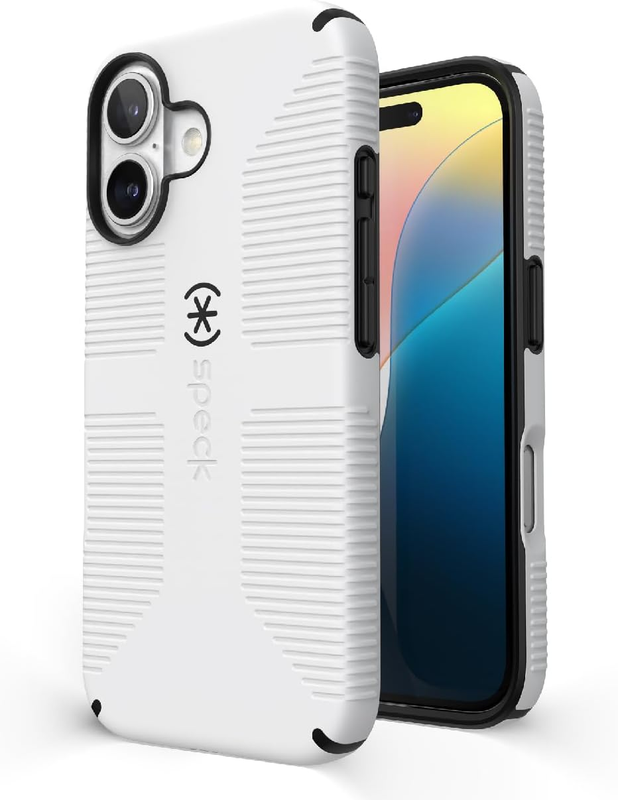 Candyshell Grip Case Iphone 16 - Slim Magsafe Case for Women and Men - White/Bl