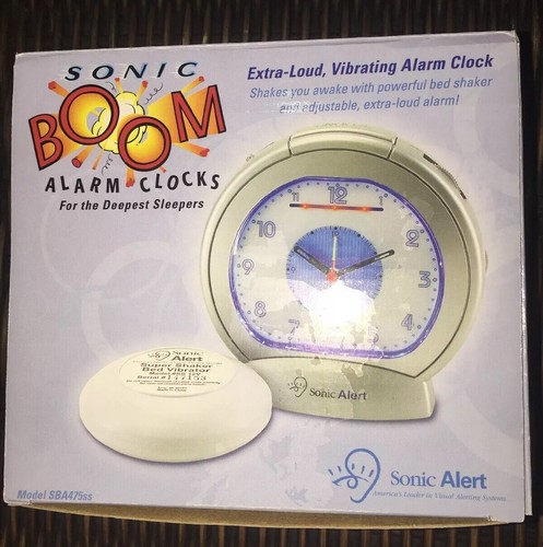 NIB Sonic Alert Boom SBA475SS Extra Loud Alarm Clock w/Bed Shaker NEW