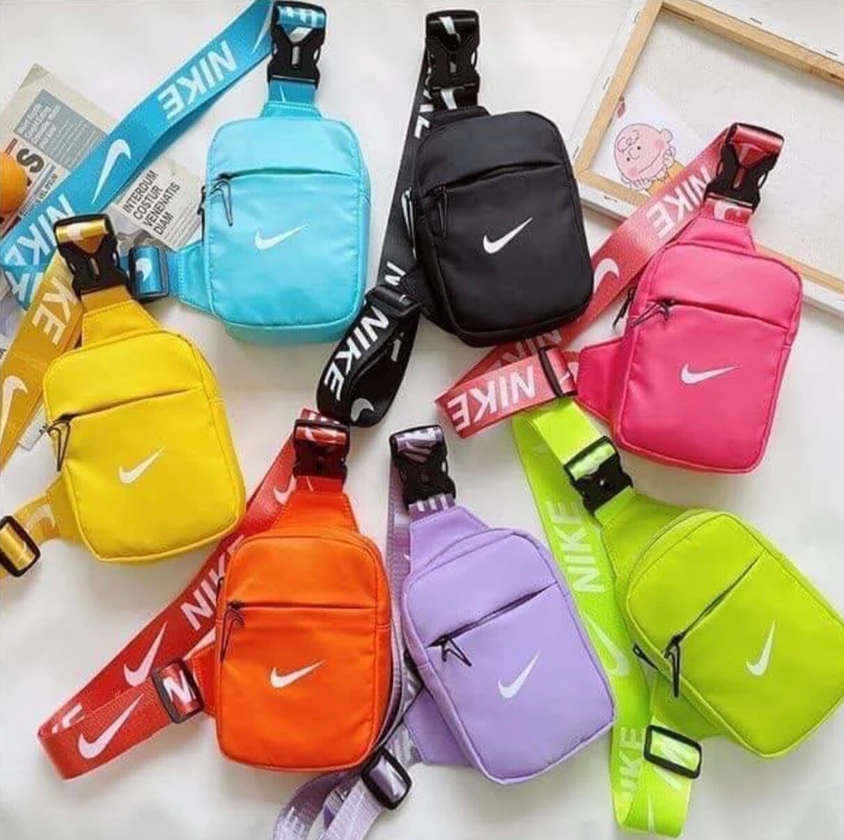 Unisex nylon nike crossbody bag assorted colors available. 2 Unisex nylon nike crossbody bag assorted colors available. 2