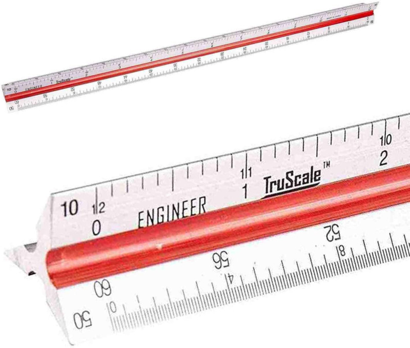 Triangular Aluminum Engineering Scale Ruler 12 Inches Architects Engineers New