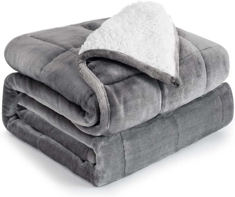 Weighted Blanket 20 Lbs, Sherpa Fleece Weighted Blanket Quee