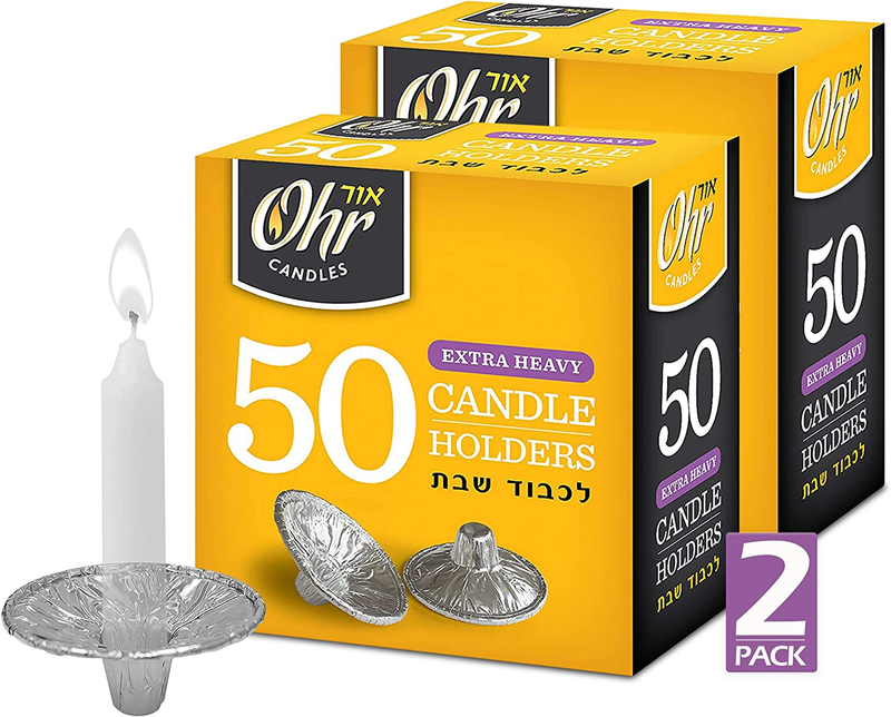 OHR Extra Heavy Disposable Aluminium Foil Candle Holder, Drip Cup Bobeches - 2 P