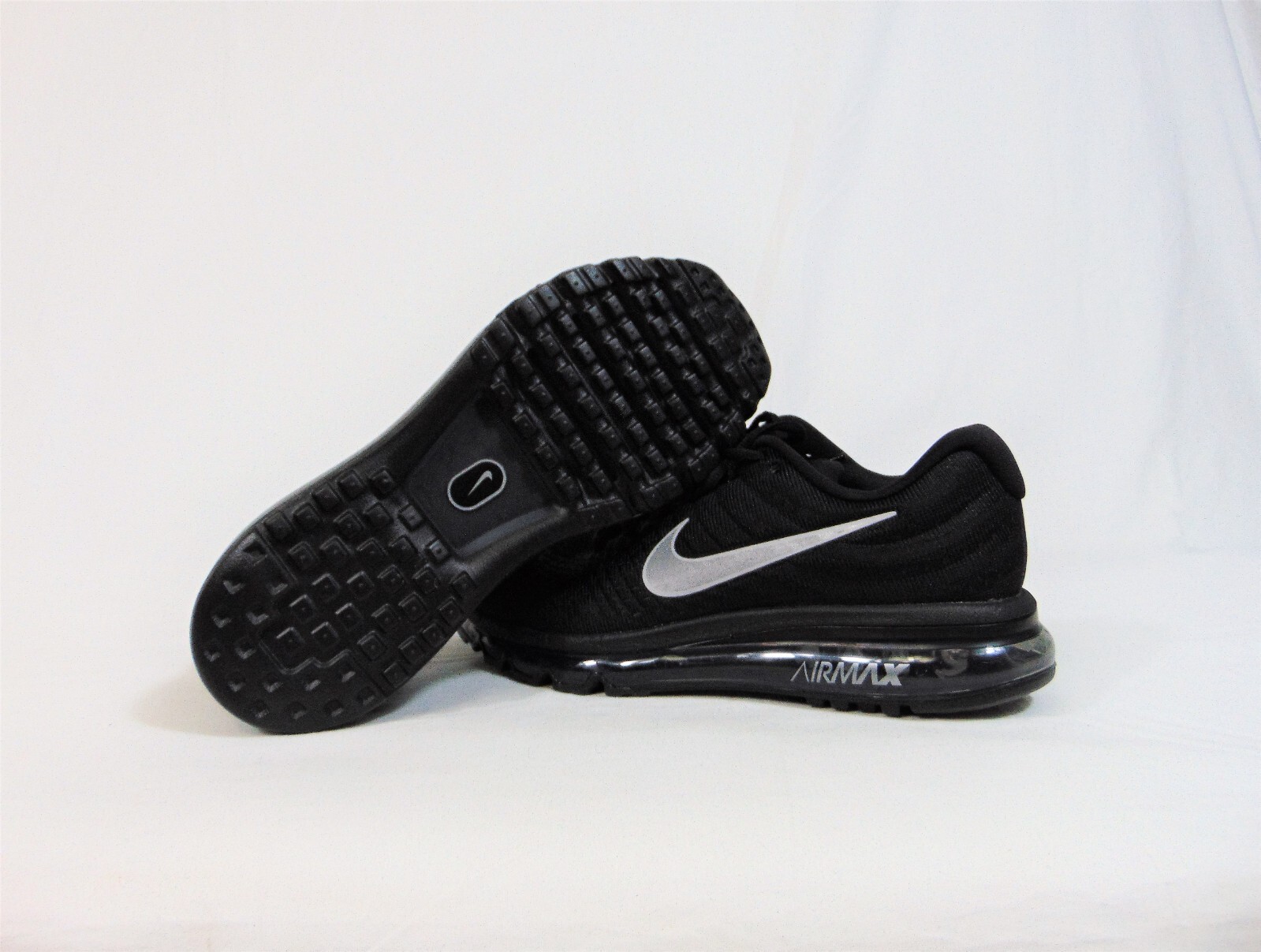 Nike Air Max 2017 Black & Reflective Silver Running Shoes Sz